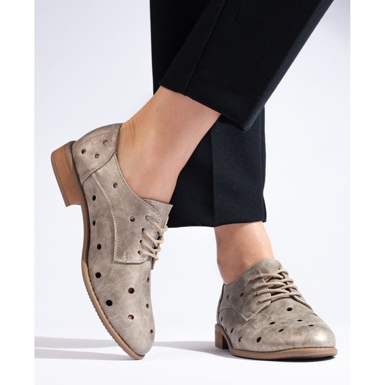 Daszyński zlatne ažur ženske cipele zlatni 1