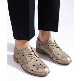 Daszyński zlatne ažur ženske cipele zlatni 2