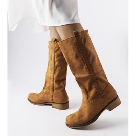 Aosta smeđe ravne čizme smeđa 1