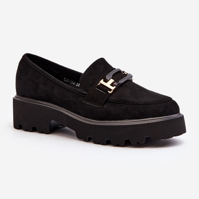 Ženske mokasine s ukrasom Black Omavia crna 2