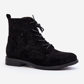 S.barski HY66-136 Ženske gležnjače s uzorkom, crne crno 2