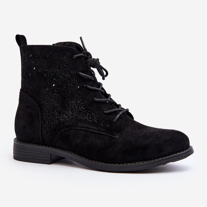 S.barski HY66-136 Ženske gležnjače s uzorkom, crne crna 2