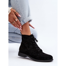 S.barski HY66-136 Ženske gležnjače s uzorkom, crne crno 1