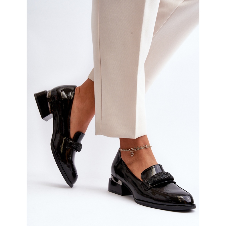 Vinceza Ženske lakirane cipele s niskom petom, crne Marilni crno 2