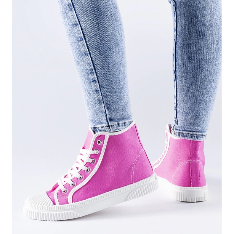 Tamnoružičaste visoke tenisice iz Pozzuola ružičasta 1