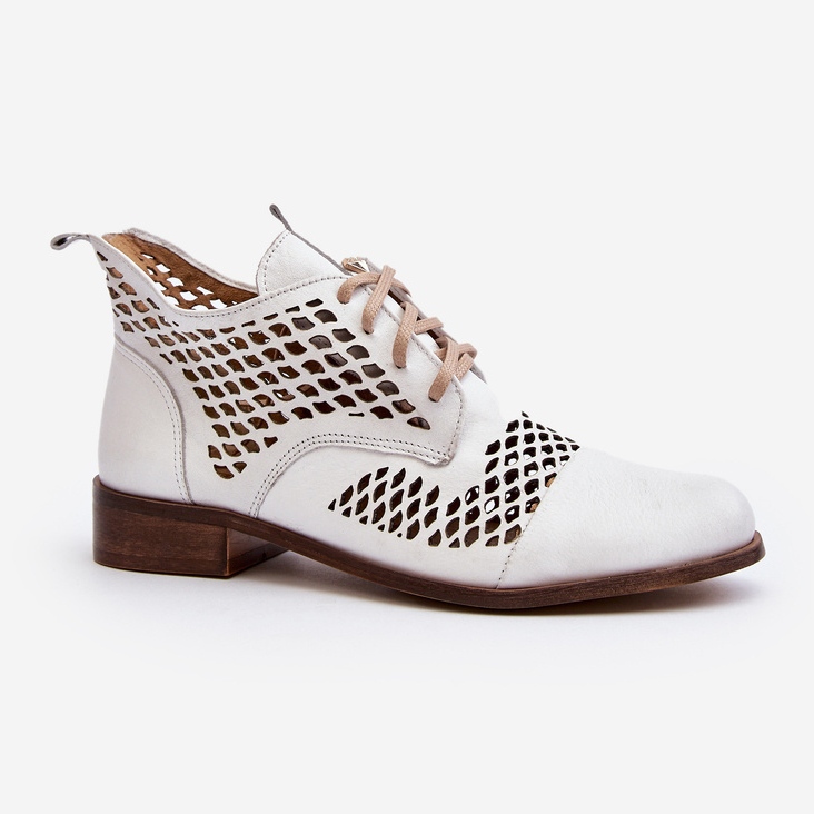 Zazoo 2704 Kožne otvorene čizme, bijele bijela 1