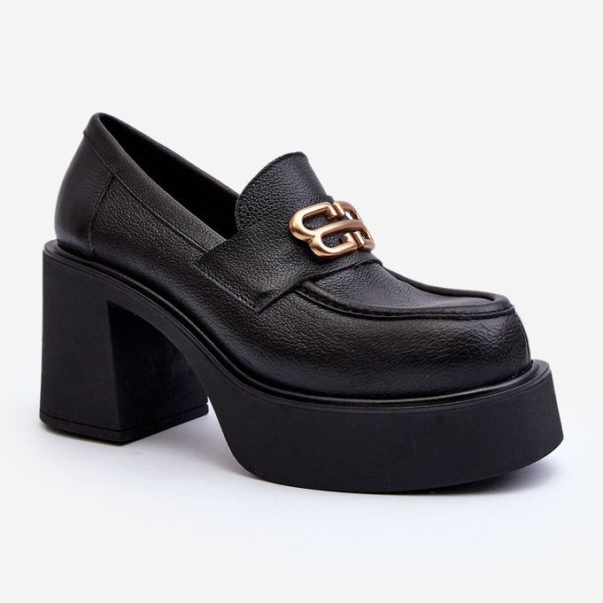 Zazoo 20170 Ženske kožne cipele na visoku petu, crne crno 2