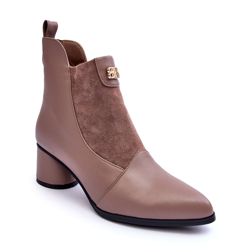 S.Barski Kožne visoke potpetice bež 1