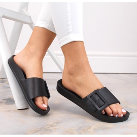 Ženske crne pjenaste papuče za plažu Big Star FF274A389 crno 2