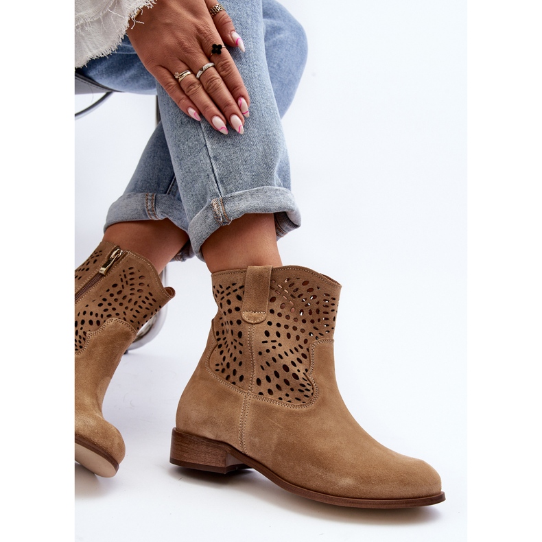 Ženske otvorene gležnjače Lewski Shoes 3301/2 Bež 1