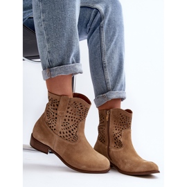 Ženske otvorene gležnjače Lewski Shoes 3301/2 Bež 2