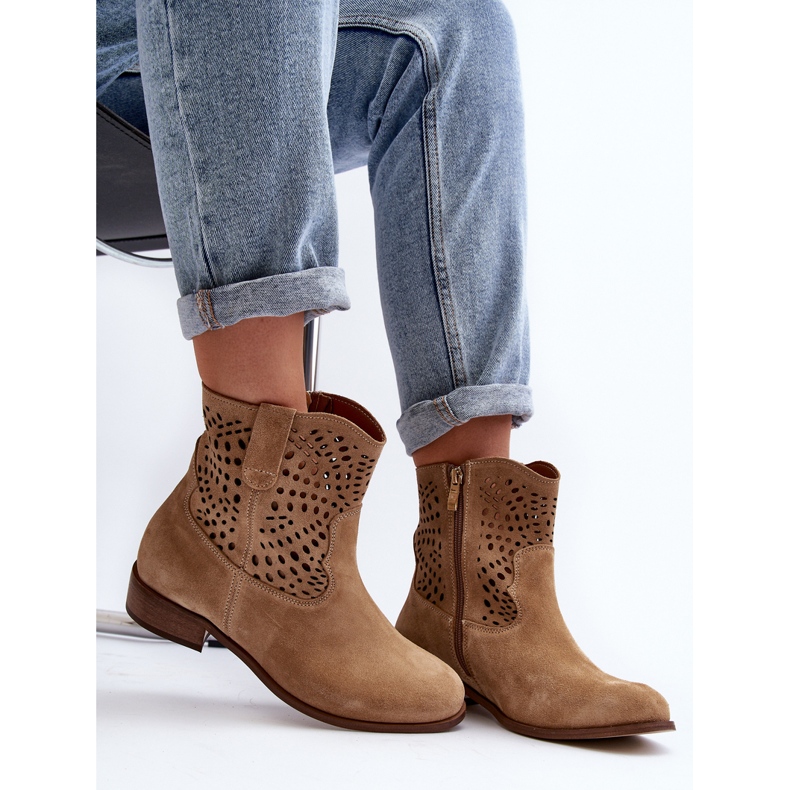 Ženske otvorene gležnjače Lewski Shoes 3301/2 Bež 2