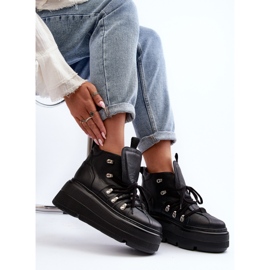 Zazoo 3416 Kožne ženske sportske cipele crne crno 1