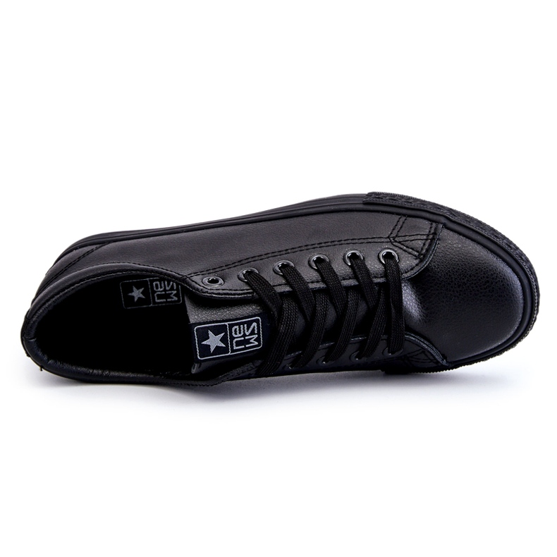 News Ženske kože vezale su klasične crne tenisice crno 1