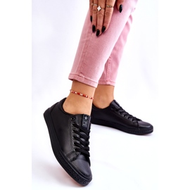 News Ženske kože vezale su klasične crne tenisice crna 3