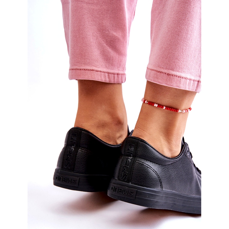 News Ženske kože vezale su klasične crne tenisice crna 4