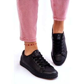 News Ženske kože vezale su klasične crne tenisice crno 5