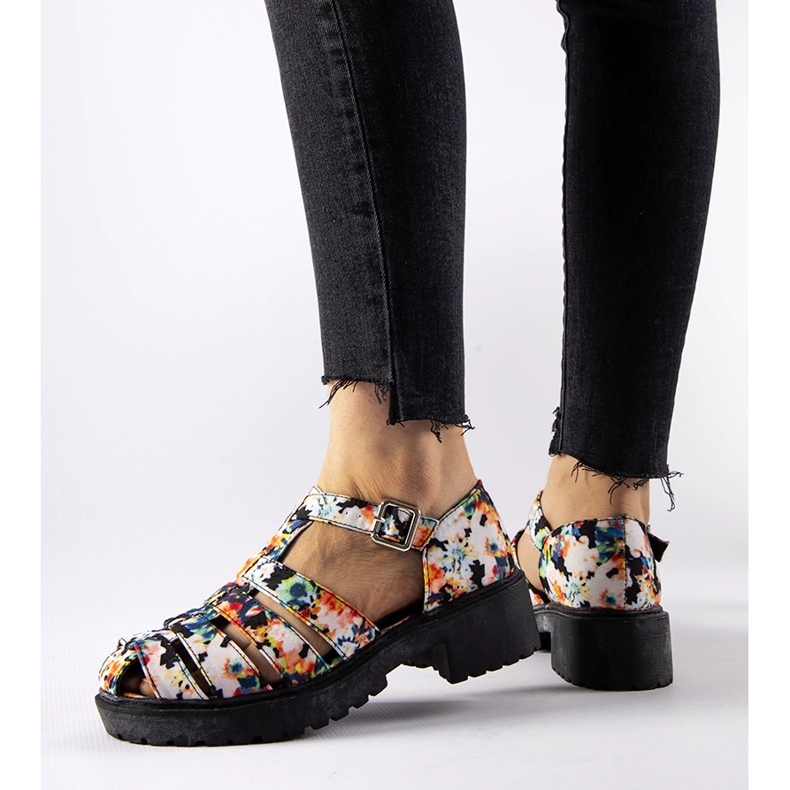 Masivne Oaks sandale s crnim uzorkom crno 1