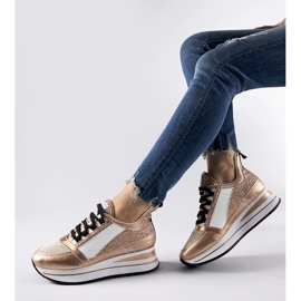 Zlatne svjetlucave tenisice na platformi Marce zlatni 1