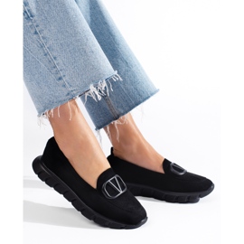 Ženske natikače s platformom od brušene kože Vinceza crne crno 1