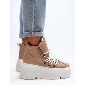 Zazoo 3416 Kožna ženska sportska obuća, bež 1