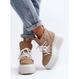 Zazoo 3416 Kožna ženska sportska obuća, bež 2