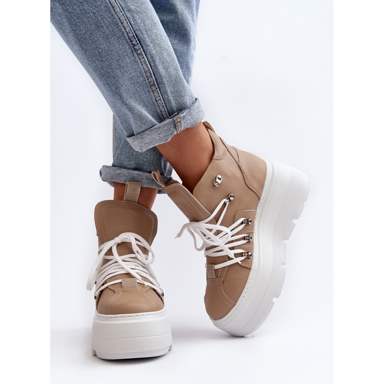 Zazoo 3416 Kožna ženska sportska obuća, bež 2