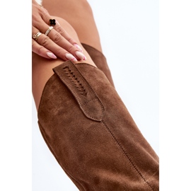 Zazoo 3427 Ženske kaubojske čizme od brušene kože, smeđe smeđa 1