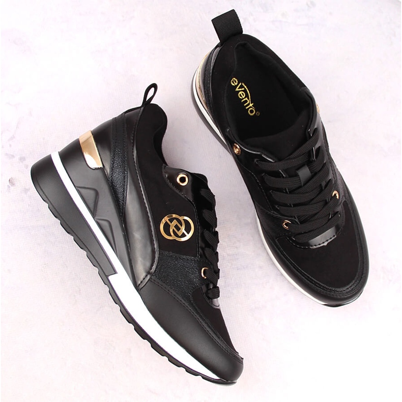 Ženske crne cipele na wedges eVento 21PB35-4001 crna 2