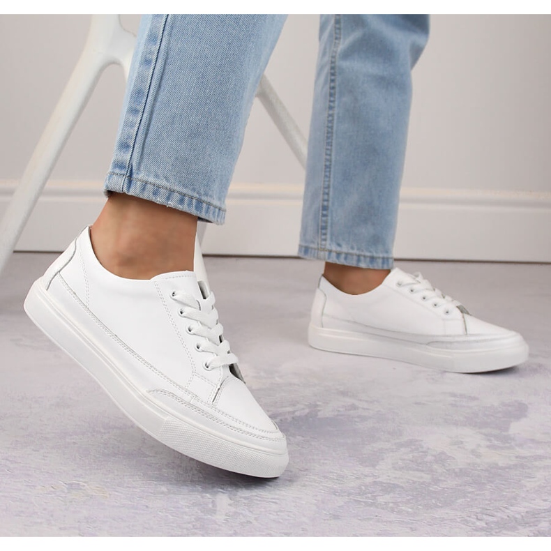 Ženske kožne sportske cipele bijele boje Sergio Leone SP016 bijela 2