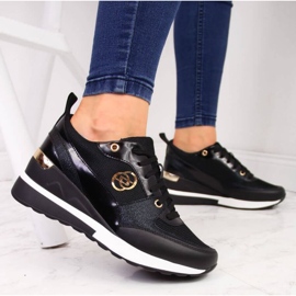 Cipele na klin eVento W EVE274A, crne crno 2