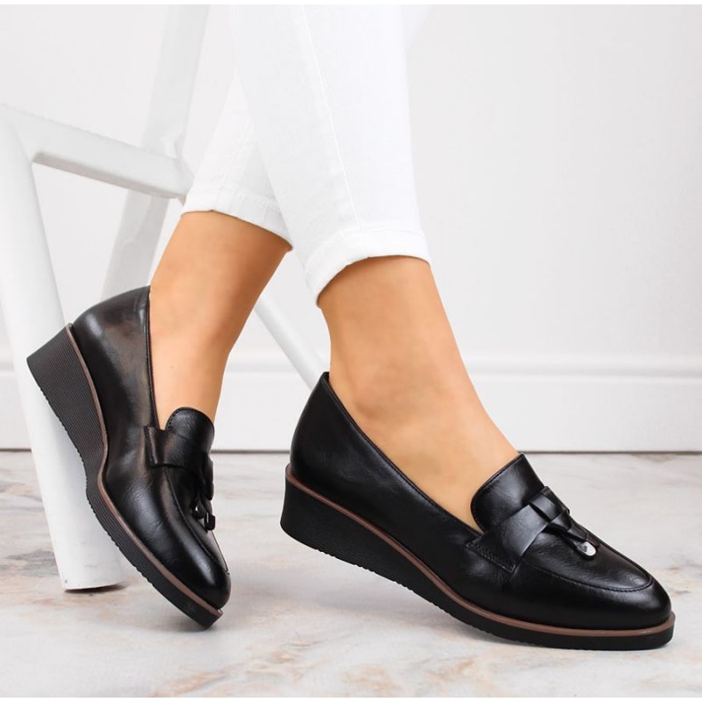 Cipele na wedges Vinceza W JAN263A, crne crna 2