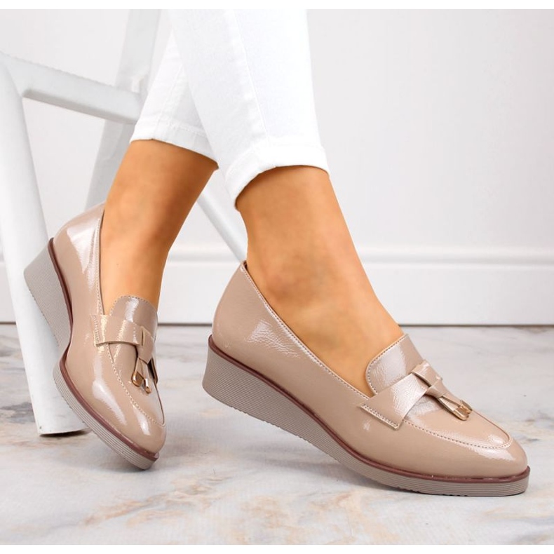 Vinceza W cipele na klin JAN263B, bež 2