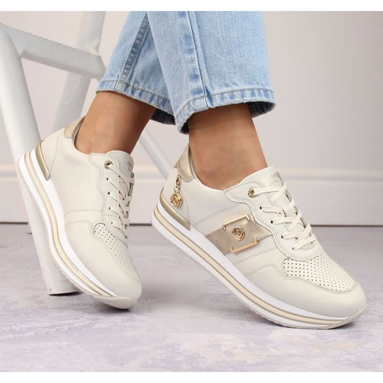 Rieker Bež kožne cipele Remonte W RKR643 2