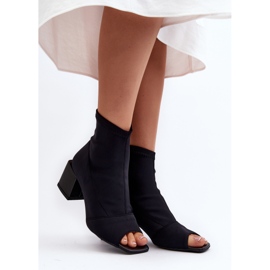 Zazoo 2876 Ženske čizme na visoku petu s otvorenim prstima, crne crno 1