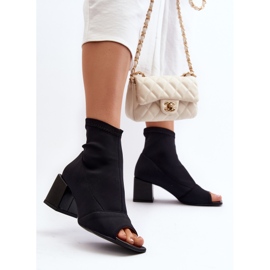 Zazoo 2876 Ženske čizme na visoku petu s otvorenim prstima, crne crna 2