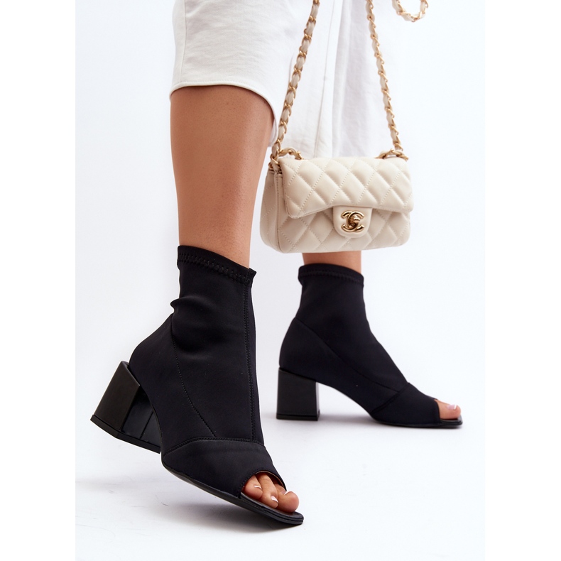 Zazoo 2876 Ženske čizme na visoku petu s otvorenim prstima, crne crna 2