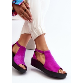 Zazoo 2914 Ženske sandale Suede Fuchsia ružičasta 1