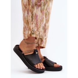 Zazoo 2896 Ženske kožne japanke, crne crno 2