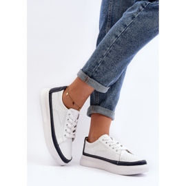 Sergio Leone Ženska kožna sportska obuća Tenisice Bijela i tamnoplava Failla 2