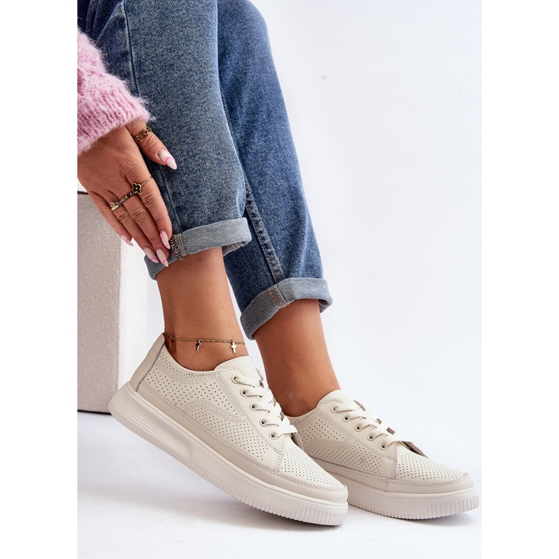 Sergio Leone Ženska kožna sportska obuća Tenisice Bijela Failla 2