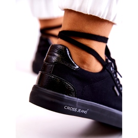 Cross Jeans Ženske tenisice zavezane križne traperice JJ2R4039C crne crno 2