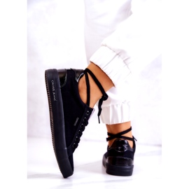 Cross Jeans Ženske tenisice zavezane križne traperice JJ2R4039C crne crna 3