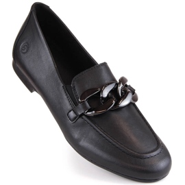 Kožne udobne ženske cipele s lancem crne Remonte D0K00-00 crno 9