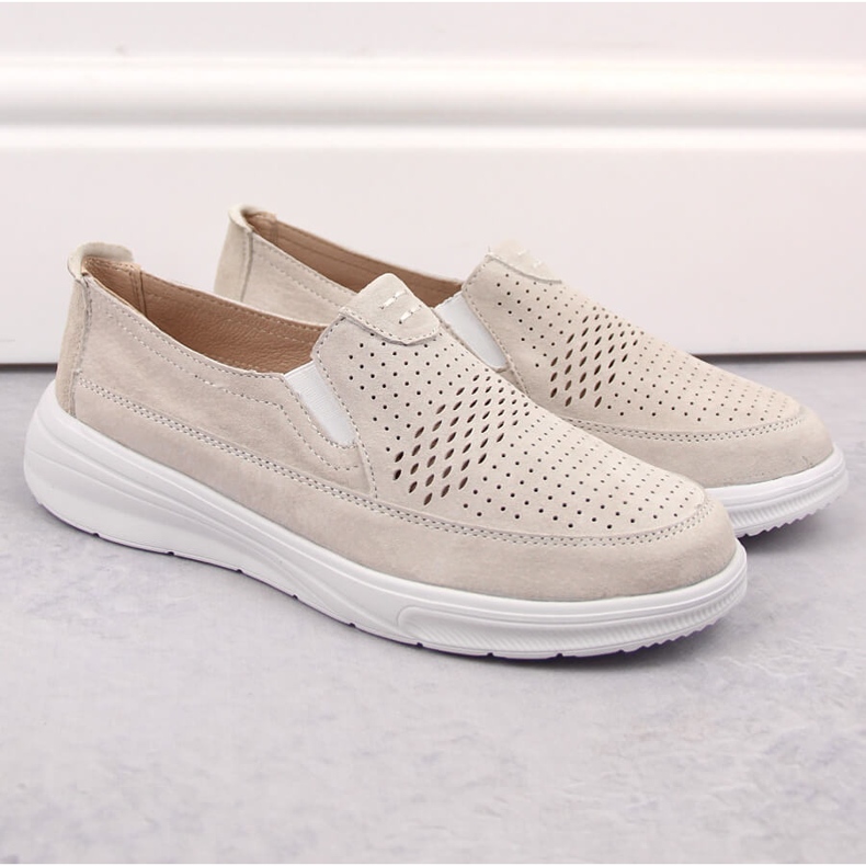 Kožne ženske ažur sportske natikače T.Sokolski 278 siva 2