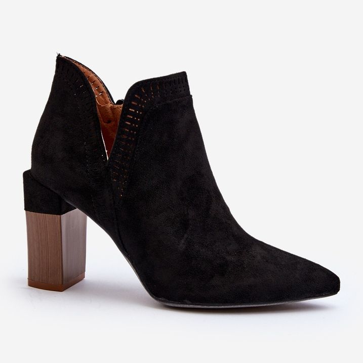 Crne Vailen gležnjače na visoku petu s otvorenim uzorkom crna 1