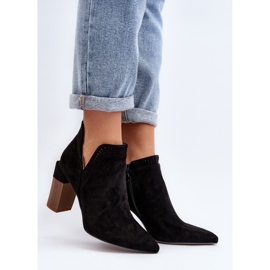 Crne Vailen gležnjače na visoku petu s otvorenim uzorkom crno 2