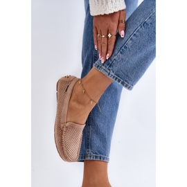 Ženske ažurne mokasine bež Rasirna 1