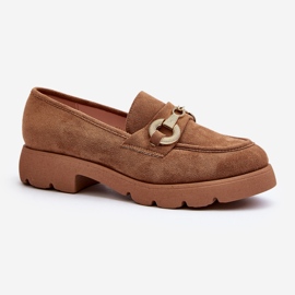 Ženske mokasine s Camel Railenes ukrasom smeđa 1