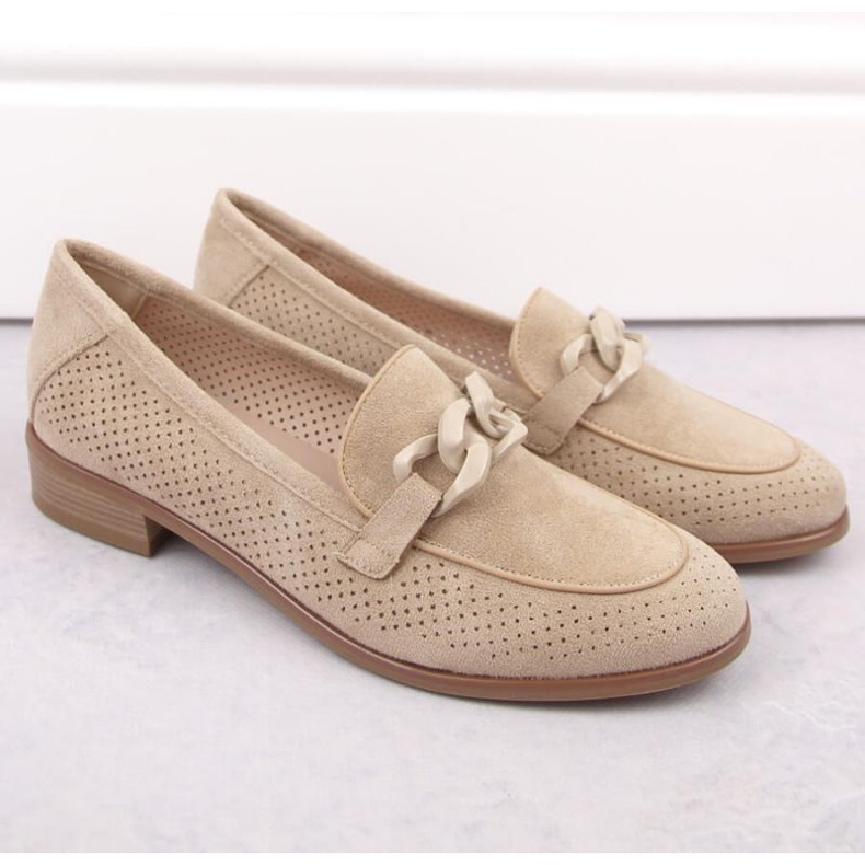 Potocki W WOL211B ažur cipele od brušene kože, bež 2